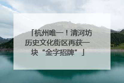 杭州唯一！清河坊历史文化街区再获一块“金字招牌”