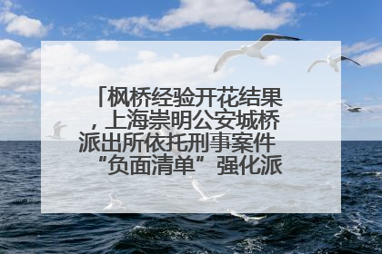 枫桥经验开花结果，上海崇明公安城桥派出所依托刑事案件“负面清单”强化派出所“主防”
