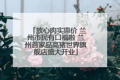 放心肉实惠价 兰州市民有口福啦 兰州首家品高猪世界旗舰店盛大开业