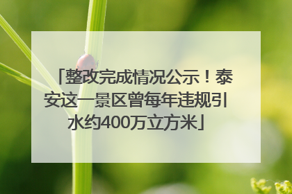 整改完成情况公示！泰安这一景区曾每年违规引水约400万立方米