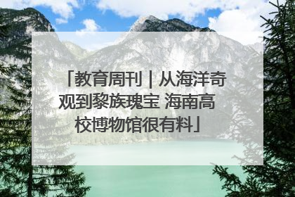 教育周刊｜从海洋奇观到黎族瑰宝 海南高校博物馆很有料