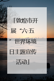 敦煌市开展“六·五”世界环境日主题宣传活动