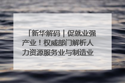 新华解码｜促就业强产业！权威部门解析人力资源服务业与制造业融合发展试点
