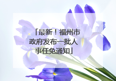 最新！福州市政府发布一批人事任免通知