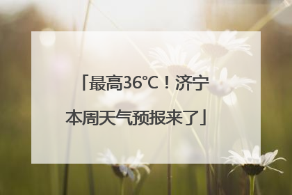 最高36℃！济宁本周天气预报来了