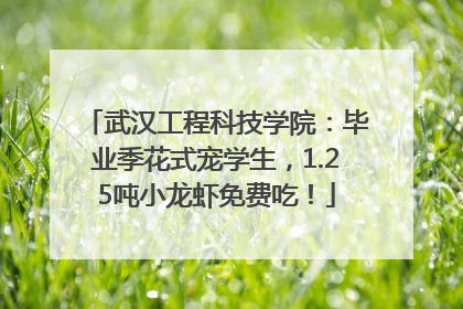 武汉工程科技学院：毕业季花式宠学生，1.25吨小龙虾免费吃！