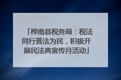 桦南县税务局：税法同行普法为民，积极开展民法典宣传月活动