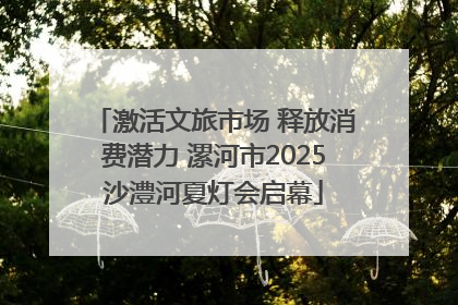 激活文旅市场 释放消费潜力 漯河市2025沙澧河夏灯会启幕