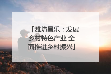 潍坊昌乐：发展乡村特色产业 全面推进乡村振兴