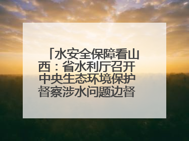 水安全保障看山西：省水利厅召开中央生态环境保护督察涉水问题边督边改工作推进会