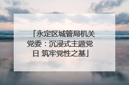 永定区城管局机关党委：沉浸式主题党日 筑牢党性之基