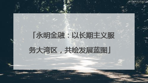 永明金融：以长期主义服务大湾区，共绘发展蓝图