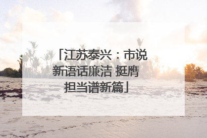 江苏泰兴：市说新语话廉洁 挺膺担当谱新篇