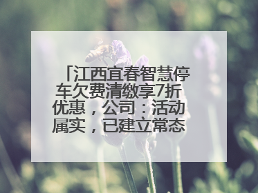 江西宜春智慧停车欠费清缴享7折优惠，公司：活动属实，已建立常态化诉讼追缴机制