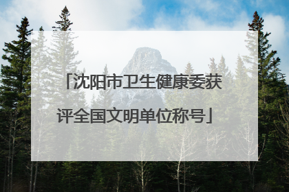 沈阳市卫生健康委获评全国文明单位称号