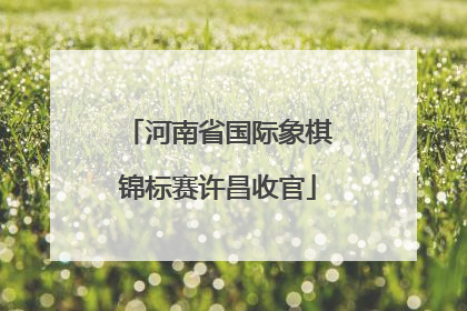 河南省国际象棋锦标赛许昌收官