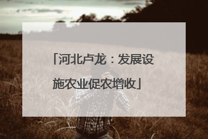 河北卢龙：发展设施农业促农增收