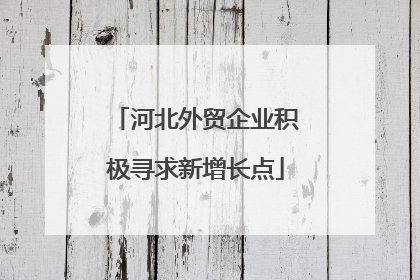 河北外贸企业积极寻求新增长点