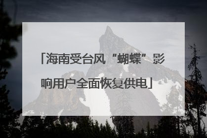 海南受台风“蝴蝶”影响用户全面恢复供电