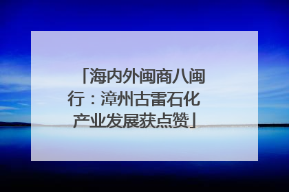 海内外闽商八闽行：漳州古雷石化产业发展获点赞