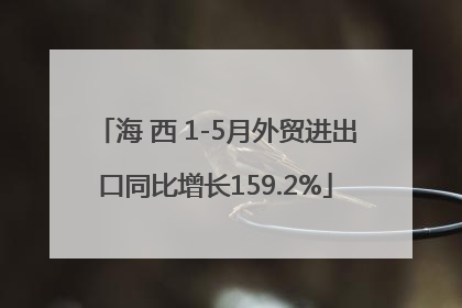 海 西 1-5月外贸进出口同比增长159.2%