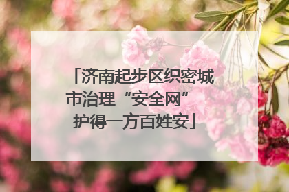 济南起步区织密城市治理“安全网” 护得一方百姓安