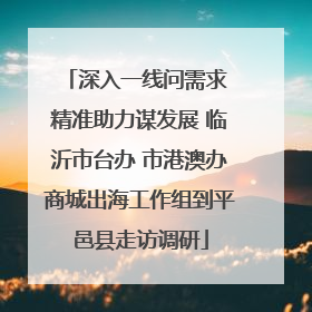 深入一线问需求 精准助力谋发展 临沂市台办 市港澳办商城出海工作组到平邑县走访调研