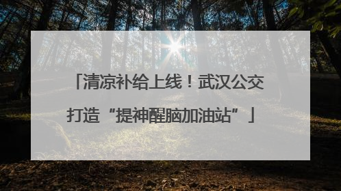 清凉补给上线！武汉公交打造“提神醒脑加油站”