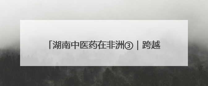 湖南中医药在非洲③|跨越山海,中医药文化浸润非洲