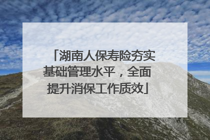 湖南人保寿险夯实基础管理水平，全面提升消保工作质效