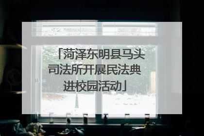 菏泽东明县马头司法所开展民法典进校园活动