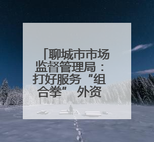 聊城市市场监督管理局：打好服务“组合拳” 外资登记“无忧办”