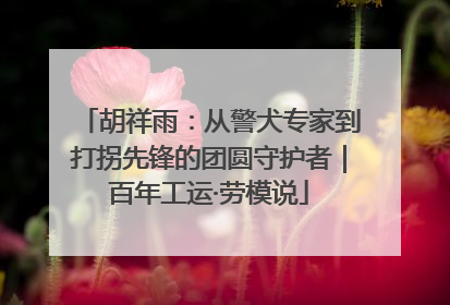 胡祥雨：从警犬专家到打拐先锋的团圆守护者｜百年工运·劳模说