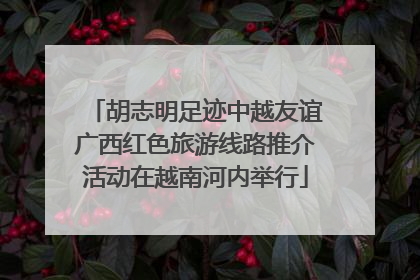 胡志明足迹中越友谊广西红色旅游线路推介活动在越南河内举行