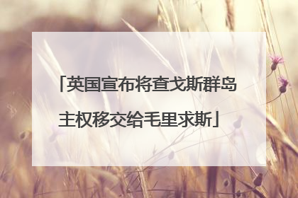 英国宣布将查戈斯群岛主权移交给毛里求斯