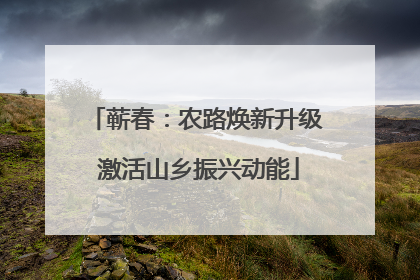 蕲春：农路焕新升级 激活山乡振兴动能