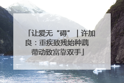 让爱无“碍”｜许加良：重疾致残始种藕 带动致富靠双手