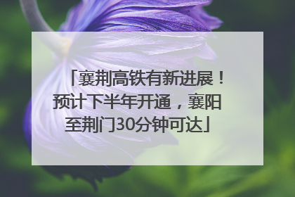 襄荆高铁有新进展！预计下半年开通，襄阳至荆门30分钟可达
