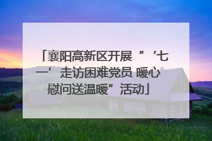 襄阳高新区开展“‘七一’走访困难党员 暖心慰问送温暖”活动