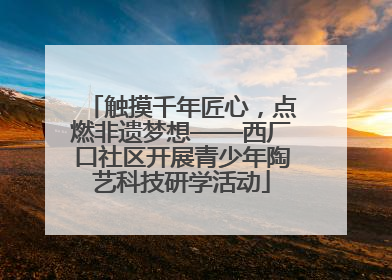触摸千年匠心，点燃非遗梦想——西厂口社区开展青少年陶艺科技研学活动