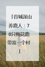 谷城深山养鹿人：70只梅花鹿带富一个村