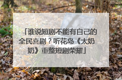 谁说短剧不能有自己的全民喜剧？听花岛《太奶奶》重整短剧荣耀