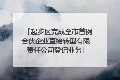 起步区完成全市首例合伙企业直接转型有限责任公司登记业务