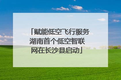 赋能低空飞行服务 湖南首个低空智联网在长沙县启动