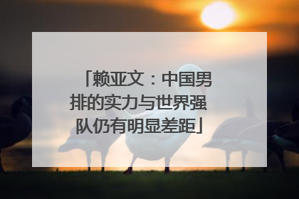 赖亚文：中国男排的实力与世界强队仍有明显差距