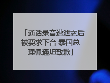 通话录音遭泄露后被要求下台 泰国总理佩通坦致歉