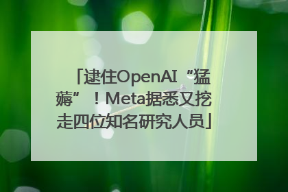 逮住OpenAI“猛薅”！Meta据悉又挖走四位知名研究人员