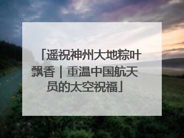 遥祝神州大地粽叶飘香｜重温中国航天员的太空祝福