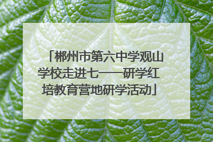 郴州市第六中学观山学校走进七一一研学红培教育营地研学活动