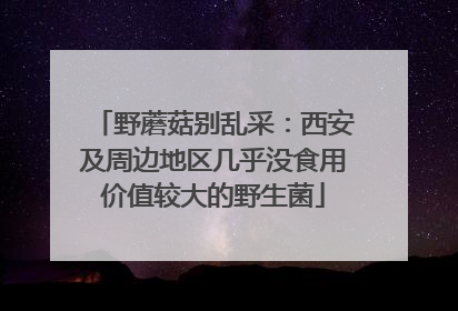 野蘑菇别乱采：西安及周边地区几乎没食用价值较大的野生菌